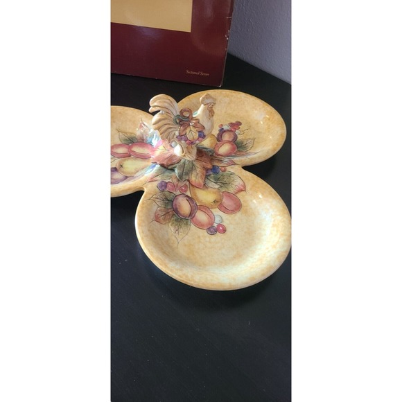 Fitz And Foyd Classics Tuscan Villa Large 3 Section Serving Tray/Candy Dish - Picture 5 of 9